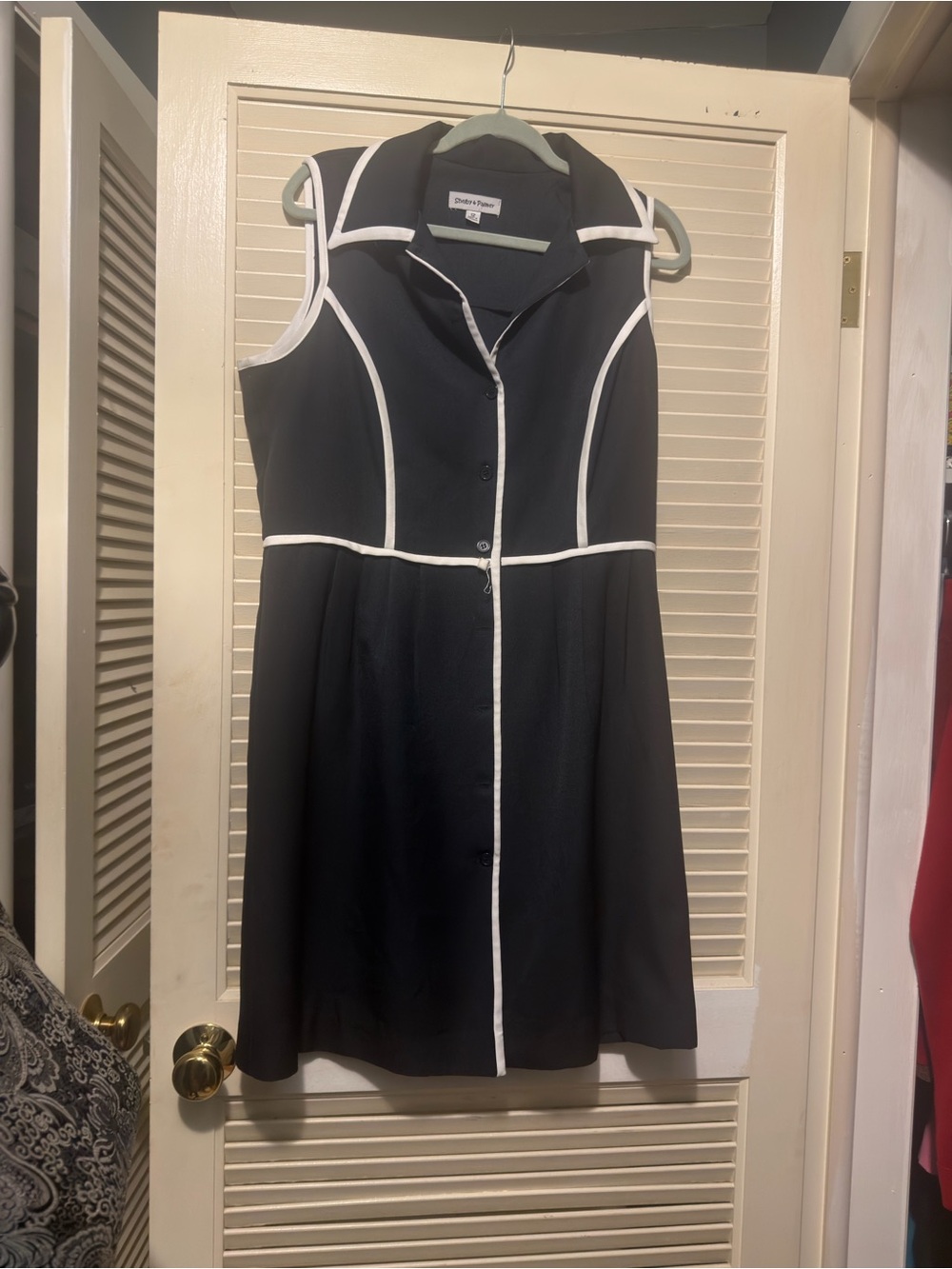 Chelsea & Violet Black Mini Dress with White Trim